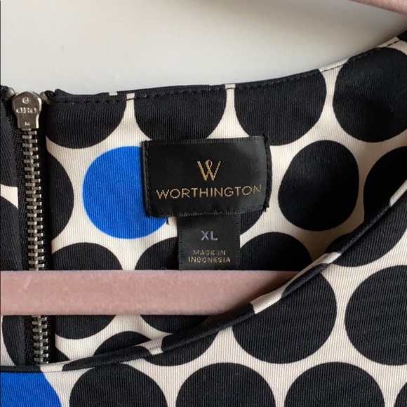 Worthington Polka-Dot Scoop Neck Dress - Picture 4 of 7